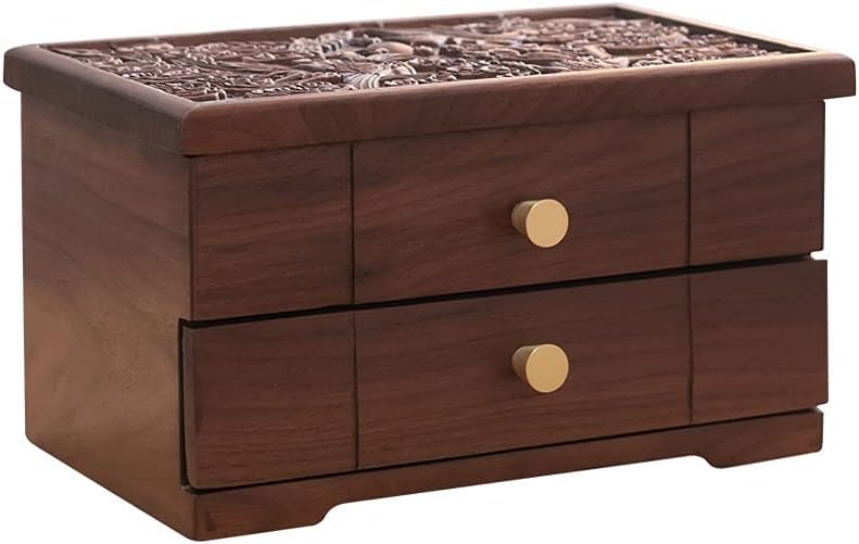 Boîte à bijoux en bois grand boîtier anti-mêlage pour colliers