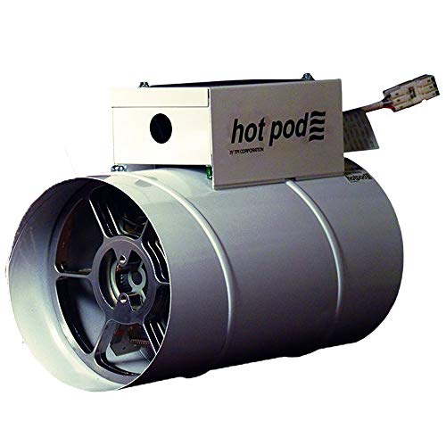 TPI HP610001202T Hotpod Supplemental Duct Mounted Heating System, Standard, 6" Inlet, Hardwire, 1000/500 W, White