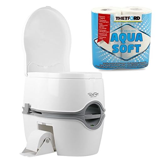 Thetford Porta Potti Excellence camping toalett 21 liter tank set + aqua mjuk bärbar mobil toalett