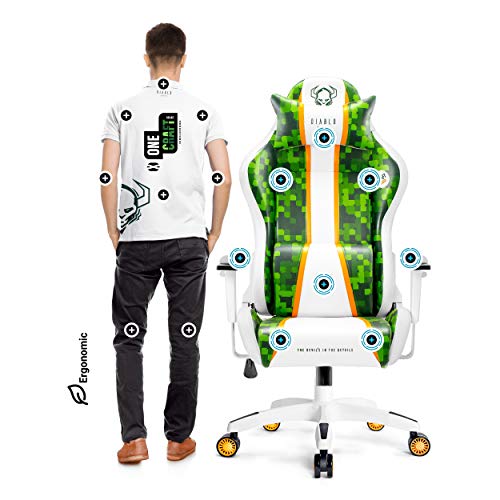 Diablo-X-One-20-Silla-Gaming-Gamer-Oficina-Sillon-de-Ordenador-Reposabrazos-Ajustables-CuelloCojin-Lumbar-Diseno-Ergonomico-Craft-Normal