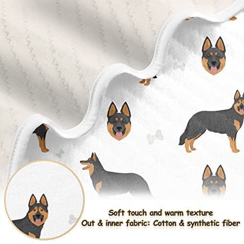 Image of Swaddle Blanket Bohemian Shepherd Dog Cotton for Infants, Receiving, Lightweight Soft Swaddling for Crib, Stroller, Nursery, 30X40 in