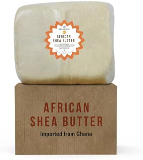 Raw African Shea Butter Bulk, Unrefined Natural Organic Moisturize (White, 5 lbs Bulk)