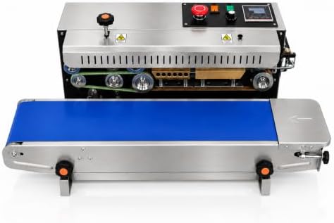 Sonic Industries SS ECO Continuous Band Sealing Machine – Stainless Steel Pouch Sealer with Adjustable Temperature & Conveyor Speed for Food, Snacks, Spices & Commercial Packaging