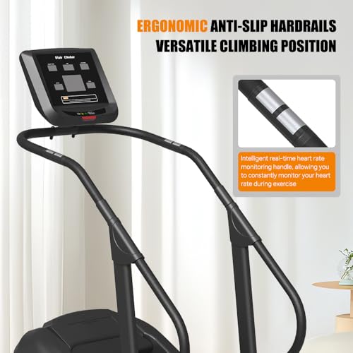 SPART Stepper Machine, Continuous Stair Stepper with LED Screen, Commercial Grade Stair Climber Exercise Machine with 15 Resistance Levels for Cardio, 440LBS, 15-165 Steps/Minute, Black - Thumbnail 4