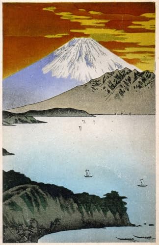 Toile Japon Mont Fuji Hiroshige 60x90cm pour habiller un mur vide de chambre