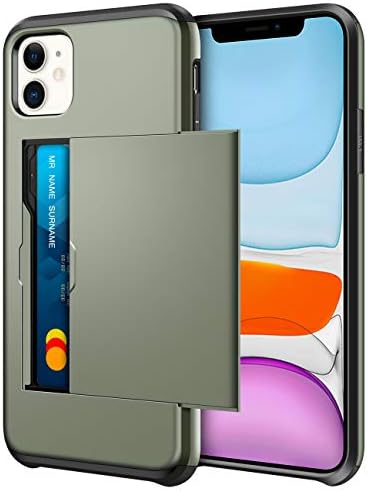 Coolden for iPhone 11 Case Armor Shockproof Case for iPhone 11 Wallet Case Cover Protective Case Heavy Duty Hard Back Soft Bumper Phone Case Card Holder Slot Wallet Case Cover for iPhone 11 (Black)