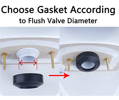 Hibbent Universal Toilet Tank to Bowl Gaskets with 3 Sets Brass Hardware Kits Fits Most 2-Inch 2.5-Inch Flush Valve Opening 2-Piece Toilet Tanks - image 3