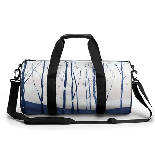 Sac de voyage Forêt Bleue imperméable et léger pour le camping et la gym