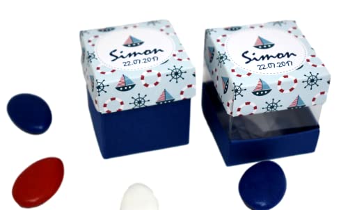 10 Boites dragées,confiseries,cadeau Baptême ou Anniversaire Marin - Collection contenant...