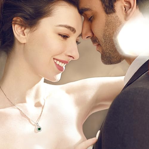 GEMLANTO 925 Sterling Silver Necklaces, Infinity Birthstone Necklace for Women, Anniversary Birthday Fine Jewellery Gifts for Her Women Mother, Adjustable Chain