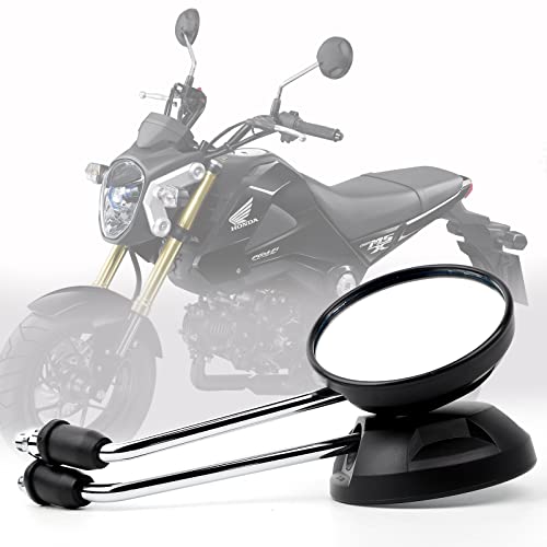 Image of Mokuo Round Rearview Mirrors X Type with M8 M10 Bolt,Handle Bar Mount Fit for Honda Grom MSX125 2013-2022 CMX 300 500 Rebel 2017-2022 Monkey 125 Motocycle Mirrors Silver