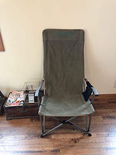 Campingmoon Foldable Cotton Canvas Camping Chair Campfire High Back Chair Khaki F-1001C-K #TOP5