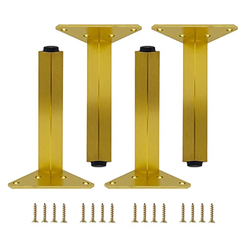 Patas de aluminio ajustables para gabinete, 4 patas de metal de repuesto para sofá, cama, mesa de café y escritorio, 20 cm de altura, soporte duradero y elegante para muebles