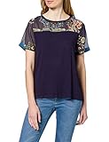 Kleidung aus zwei Materialien Desigual Womens TS_VIENA T-Shirt, Blue, XS