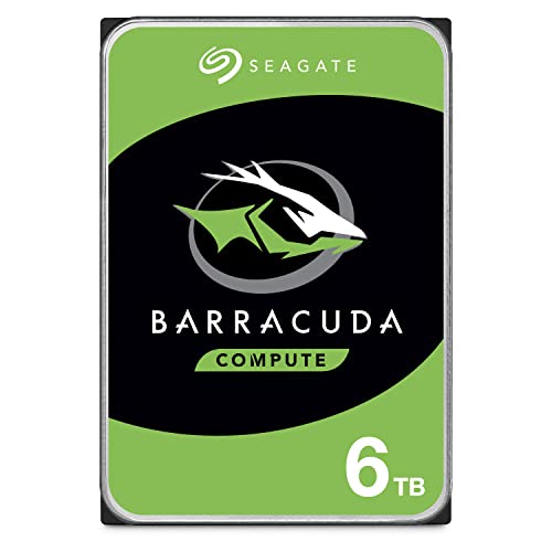 Seagate Barracuda, interne Festplatte 6 TB HDD, 3.5 Zoll, 5400 U/Min, 256 MB Cache, SATA 6 Gb/s, silber, Modellnr.: ST6000DM003