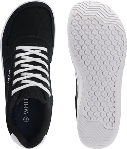 Image of WHITIN Men's Wide Barefoot Shoes | Stylish Canvas Minimalist Sneakers | Zero Drop Sole