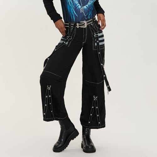 Women Vintage Baggy Jeans Grunge Gothic Tripp Pants Punk Goth Wide Leg Denim Pants Y2k Loose Casual Jeans Streetwear3
