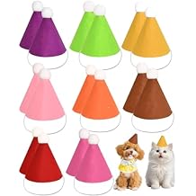 32Pcs Mini Birthday Party Hats for Stuffed Animals, Felt Small Party Hats, Reusable Party Animal Decorations,Cat Birthday Hat