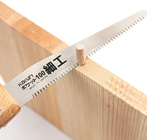 Miniatura 2 de KAKURI Sierra japonesa plegable de corte empotrado de 4 pulgadas para carpintería, sierra de tracción japonesa, hoja de acero japonesa flexible