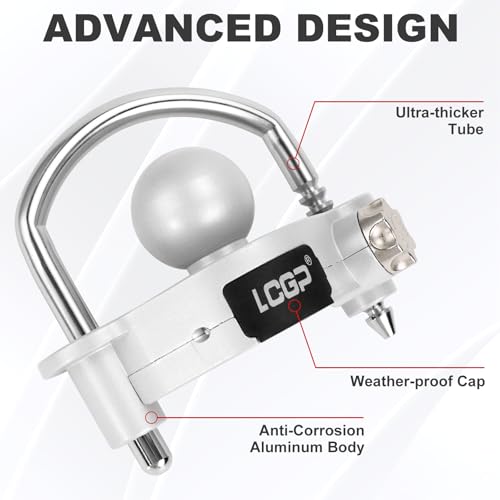 LCGP Trailer Hitch Lock with Combination Lock, Fits 1-7/8,2 and 2-5/16 Inch Couplers,Adjustable Storage Security, Heavy-Duty Steel, Silver Grey - Thumbnail 4