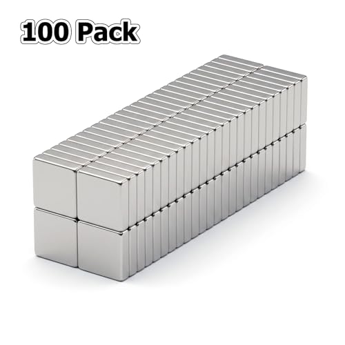 Image of N52 Neodymium Square Block Magnets 1 /4 x 1 /4 x 1 /16 inch (6x6x1.5mm) - Thin Rare Earth Flat Blocks for Crafts, Scrapbooking, Closures and DIY (100 Pack)