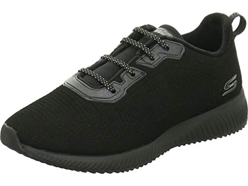 Skechers Bobs Squad - Team Bobs, Sneaker Donna, Black Black Durasuede Trim Bbk, 42 EU
