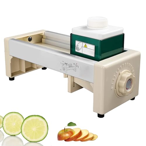 DOJOEUU Cortadora Comercial de Frutas y Verduras, Grosor Ajustable de 1 a 10 mm, cortadora Manual de Limones, Cuchilla en V de Acero Inoxidable, rebanadora de Alimentos Desmontable