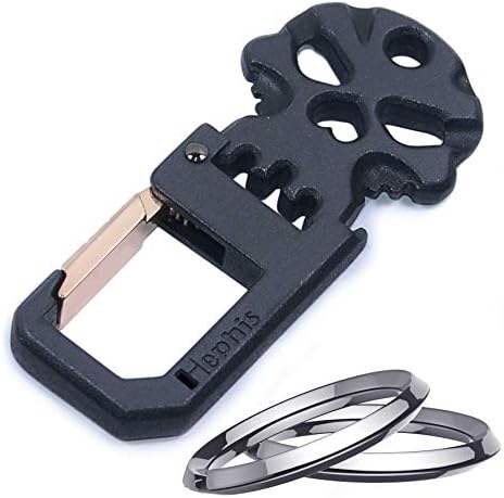 hephis Heavy Duty Keychain with Handy Bottle Opener,Durable Key Management,Solid Car Key Chains for Men and Women(Black and Gold)