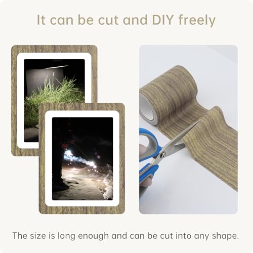 Image of Wood Grain Tape, 3.15inch x 15ft Self Adhesive Wood Grain Repair Tape for Floors, Furniture,Doors, Trim Effect Colored Duct Tape Brown Pine