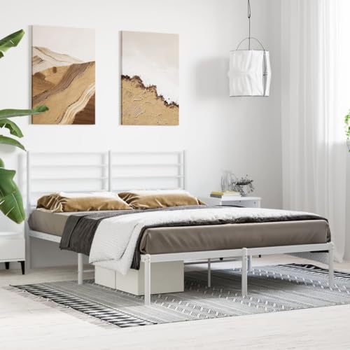 Vidaxl Giroletto Con Testiera Metallo Bianco 120X190 Cm - 2