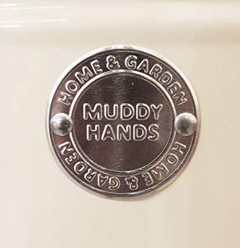 Muddy Hands 46 Litre Cream Galvanised Metal Bin with Lid Vintage Retro Home Kitchen Rubbish Waste Recycling Dustbin