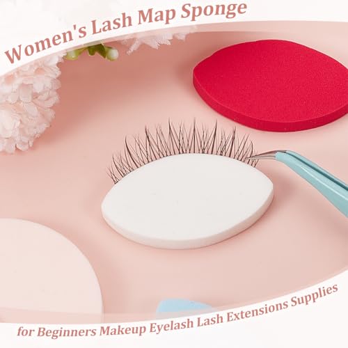 OLYCRAFT 36 Stück 9 Farben Übungsschwämme Für Anfänger Wimpernschwämme Zum Üben Augenförmiger Übungsschwamm Lash Map Schwamm Wimpernverlängerungszubehör Für Frauen Anfänger Wimpern Make Up