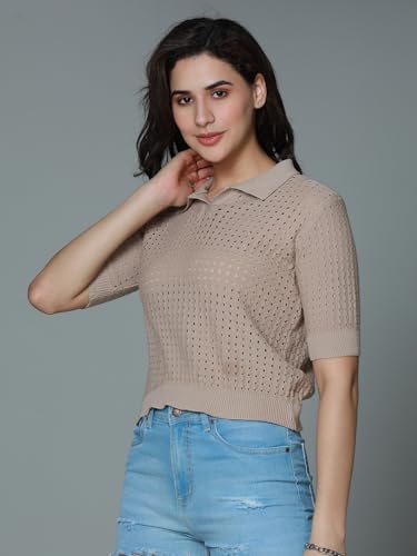 Image of HIGH STAR Women's Cotton Solid Regular Fit T-Shirt