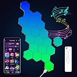 Kangtaixin Hexagon LED Lights — 20 Pack Hex Wall Light RGB Gaming Panels Hexagonal Smart Lighting Panel Sync to Music for Room Bar Gaming Setup Bedroom