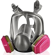 GSHUBB Full-Face Mask Respirator with 60926 Cartridges - Anti-fog,Reusable Gas Cover Organic Vapo...