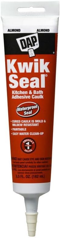 12 Pack DAP 18013 KWIK SEAL Tub & Tile Adhesive Caulk - Almond 5.5-oz Tube (18041)