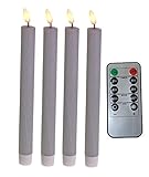Diese wunderschönen flammenlosen LED Stabkerzen im 4er Set verbreiten eine gemütliche Atmosphäre in jedem Raum. Dank des Flackereffekts sind diese Tafel-Kerzen kaum von einer echten Flammen-Kerze zu unterscheiden.