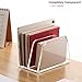 2-Tier Acrylic Mail Sorter, Clear File Organizer with Dual Compartments, Transparent Envelope Holder for Letters, Bills & Papers for Home Office Desk
