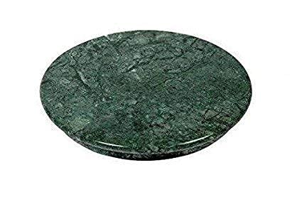 VISHSHUBH 10 inch Green Marble Chakla/Marble Roti Maker/Marble Rolling Board, Green