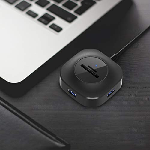 OSALADI Hub USB 3.1 com leitor de cartão com 2 portas USB tipo C para cartão SD de memória micro SD