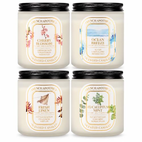 4 Pack Scented Candles for Women, Natural Soy Candles for Home Scented
