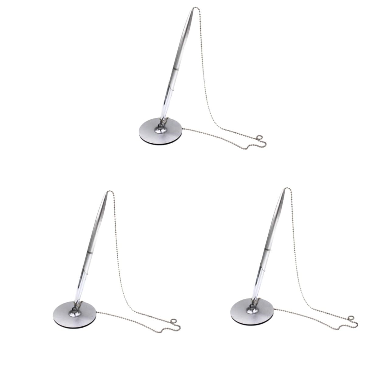 Ciieeo 3pezzi Penna Sfera Con Catena Elegante Penna Da Scrivania Per Ufficio Scrittura e Ergonomica Perfetta Per Scuole e Attività Commerciali Argento