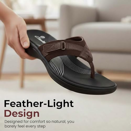 Image of Clarks Womens Breeze Sea Flip-Flop Sandals - Comfortable Flip Flop with Adjustable Hook and Arch Support - Casual Summer Wearing Cloudsteppers for Everyday