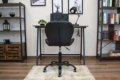 Image of Amazon Brand - Umi Height-Adjustable Faux Leather Office Study Desk Chair for Salon, Spa, in Black Color