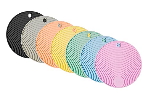 Apoio/Descanso de Panela redondo cinza em silicone atóxico com maior espessura para proteção térmica