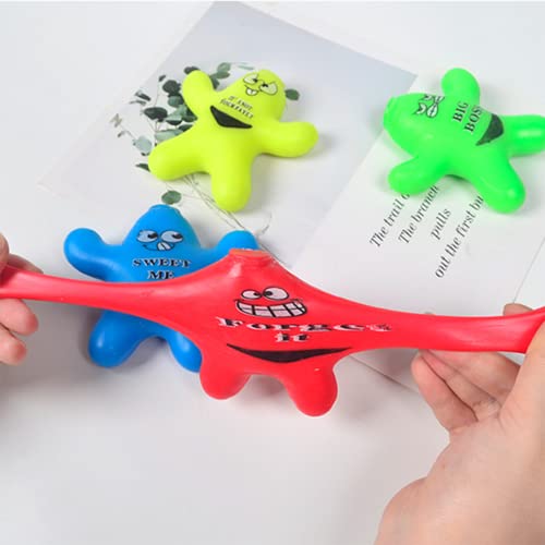 Decompress and Squeeze Dude Stretchy Gel Man-Fidget Toy, Stress Anxiety Relief Sensory Toys for Kids and Adult (4pcs)