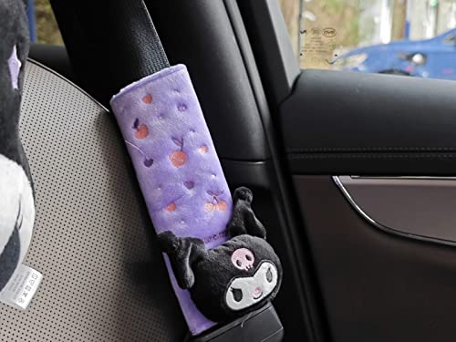 X-Costume 2 Pcs Kuromi Car Seat Belt Cushions Shoulder Pad -Cute Plush Soft Belt Kawaii Protector Cushions Shoulder Pads For A More Comfortable Driving #TOP3