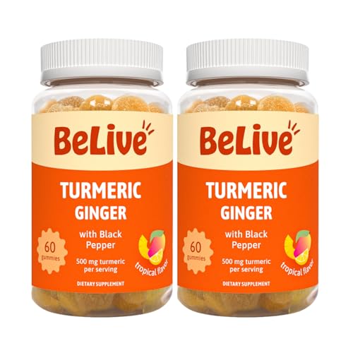 BeLive Turmeric Curcumin Gummies with Ginger & Black Pepper