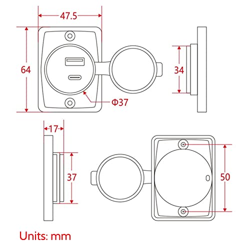 Prise Chargeur Voiture 18W Quick Charge 3.0 Encastrable Haute Performance Bateau RV 10 Pcs