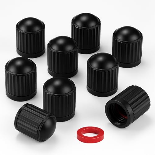 Pack de 6 Tapones para Rueda de Coche + 2 de Regalo | Tapón Universal para Válvula de Neumático, Moto, Bicicleta o Patinete | Anillo Sellador Antifugas para Protección Total